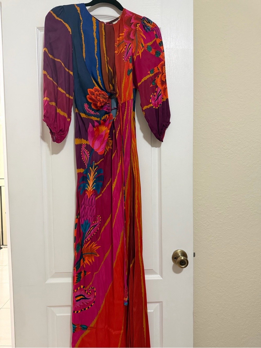 FARM Rio Fuchsia, Orange and Blue Floral Maxi Dress